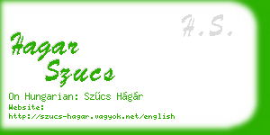 hagar szucs business card